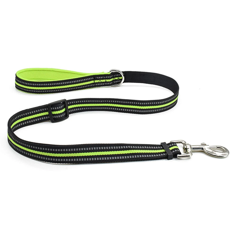 Dog Collar Leash Set Nylon Reflective Pet Collar Dog Rope Walking Training Puppy Collar Pet Dog Lead Leash For Medium Small Dogs - Цвет: Green leash