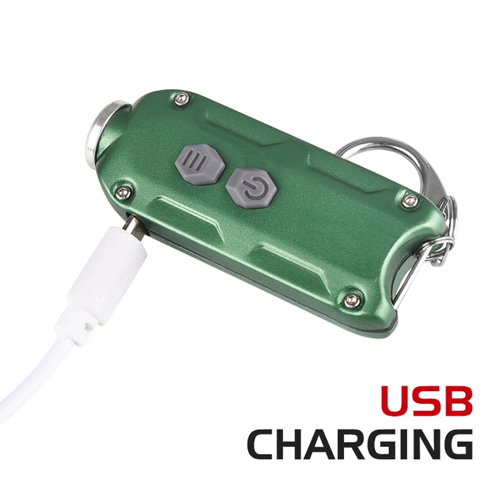 Мини алюминиевый сплав USB Перезаряжаемый светодиодный Кемпинг Многофункциональный рюкзак Водонепроницаемый двойной переключатель портативный брелок фонарик