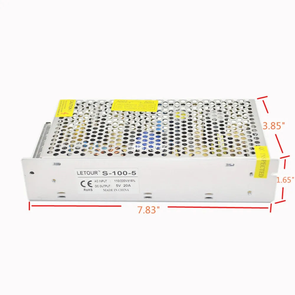 LED Power Supply 5V 20A AC 96V-240V Converter Adapter DC 5V20A 100W for Lighting Strip CCTV CE/FCC Cert | Обустройство дома