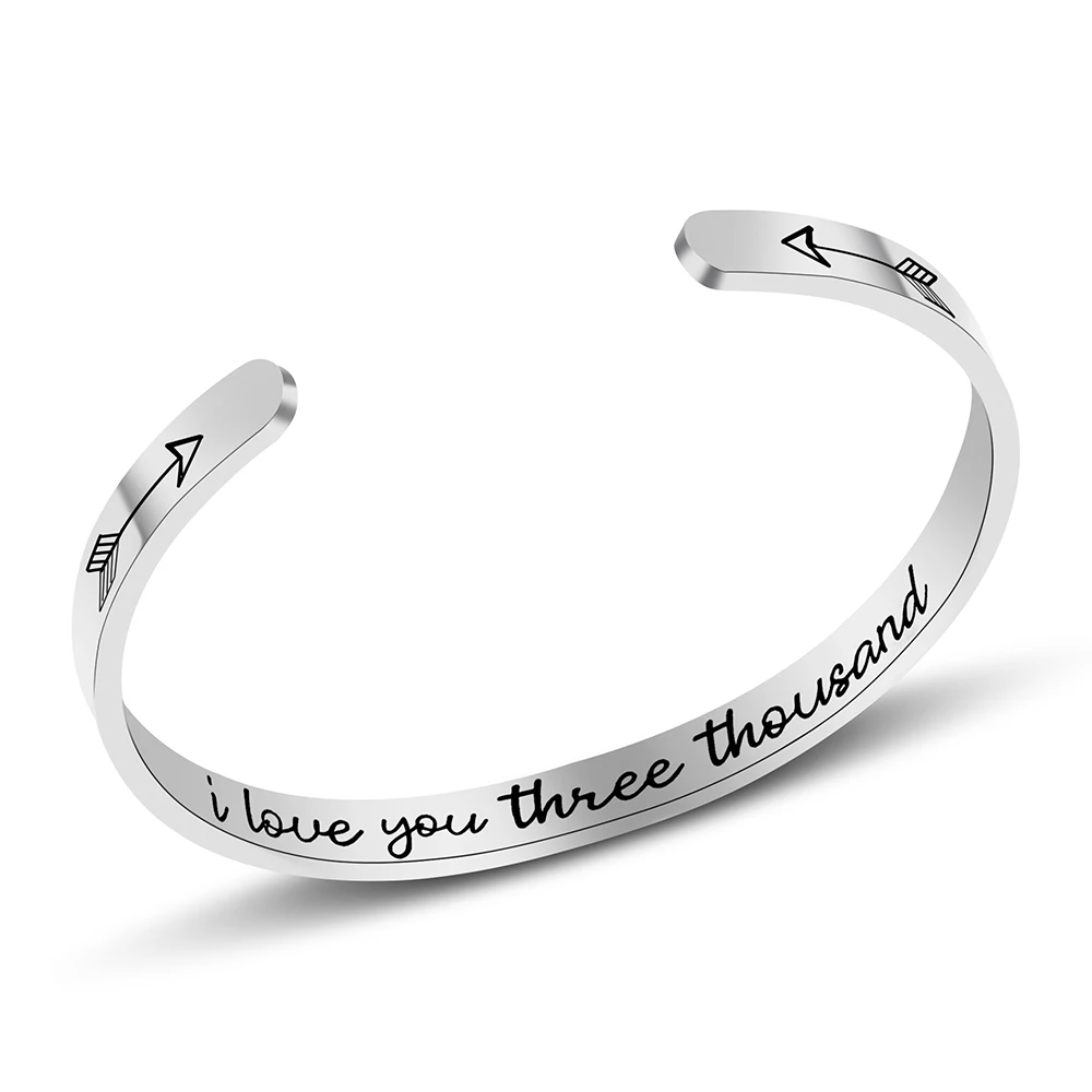 Браслет на запястье унисекс из нержавеющей стали с надписью i love you | Украшения и
