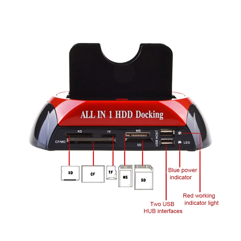 

HDD Docking Station Multifunction IDE SATA USB 2.0 Adapter Hard Drive Dock Station for 2.5/3.5 Hard Disk Drive Enclosure