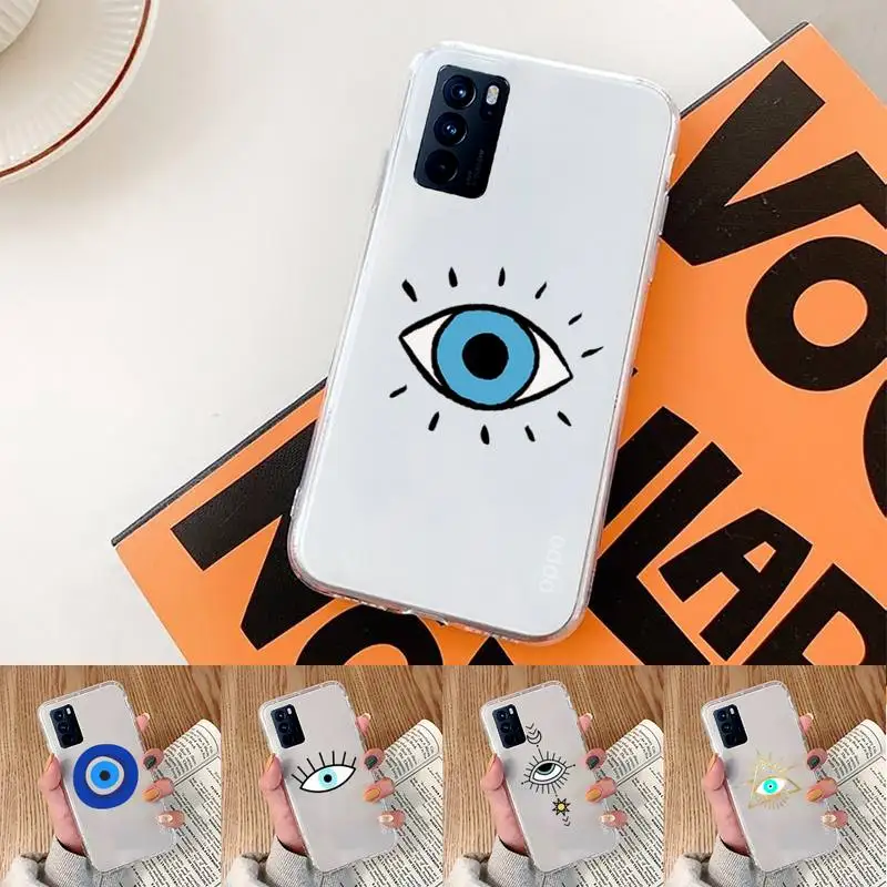 

Evil eye Phone Case Transparent For oppo Realme FIND V X Q 2 3 5 7 11 50 GT Q2 PRO PLUS moible bag