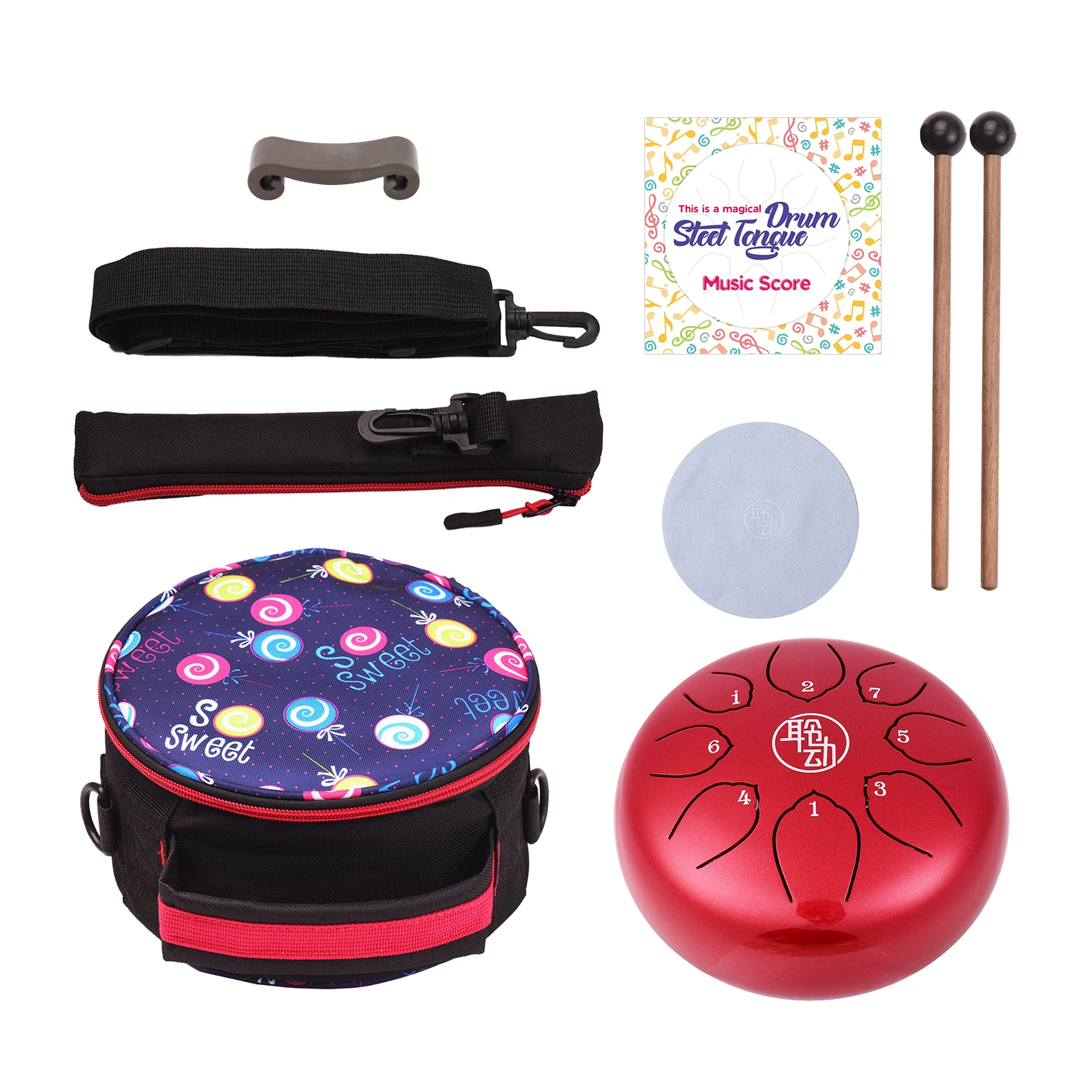 

6 Inch Mini Drum 8Tone Steel Tongue Percussion Drum Handpan Instrument With A Carry Bag Musical Instruments for Healing Yoga