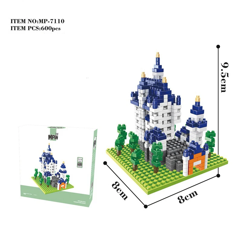 

Architecture Building Blocks Eiffel Tower Swan Stone Castle Model Sydney Opera House Micro Brick Diamond Block Toys For Children