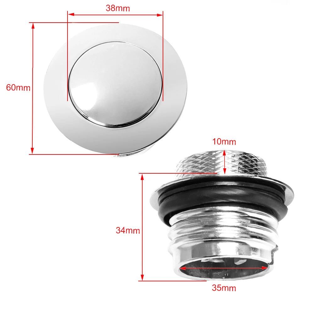 Motorcycle Pop Up Gas Cap Right Hand Thread Reservoir Fuel Tank Black/Chrome For Harley Touring Dyna Softail Sportster XL |