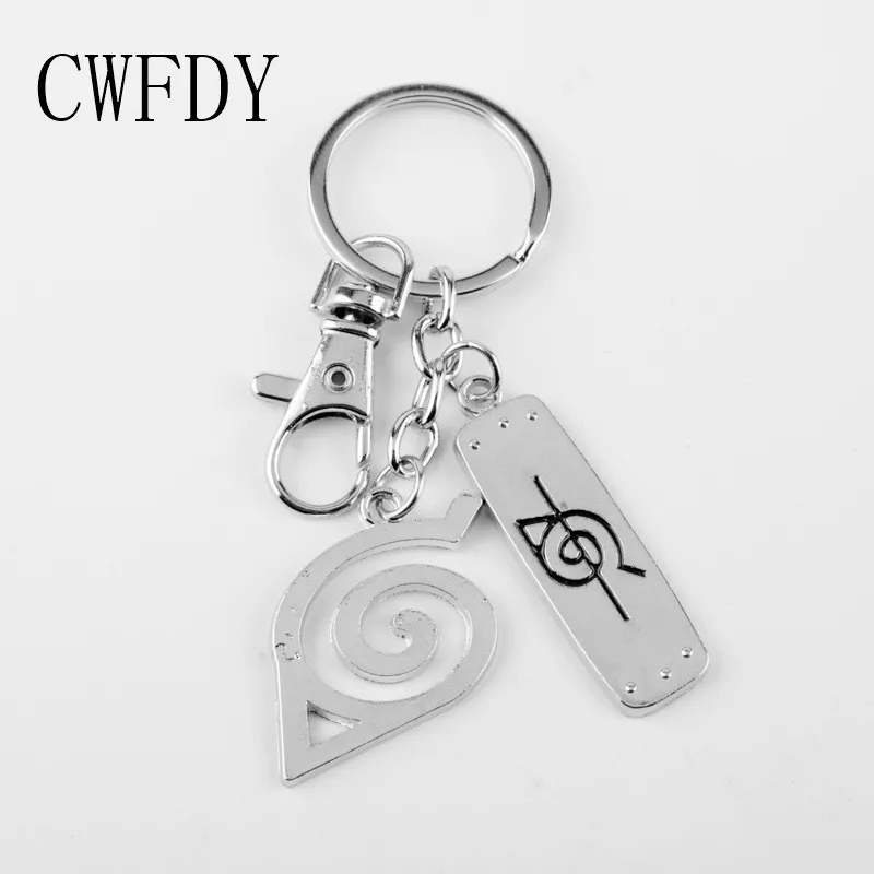 

New 2021 Woman Men Keychain Ninja Kunai Weapon Key Holder Konoha Symbol Akatsuki Metal Chaveio Fashion Jewelry Wholesale