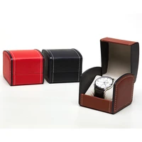 faux leather square watch box jewelry watch case display gift box with pillow cushion watch box storing wrist watch protecting