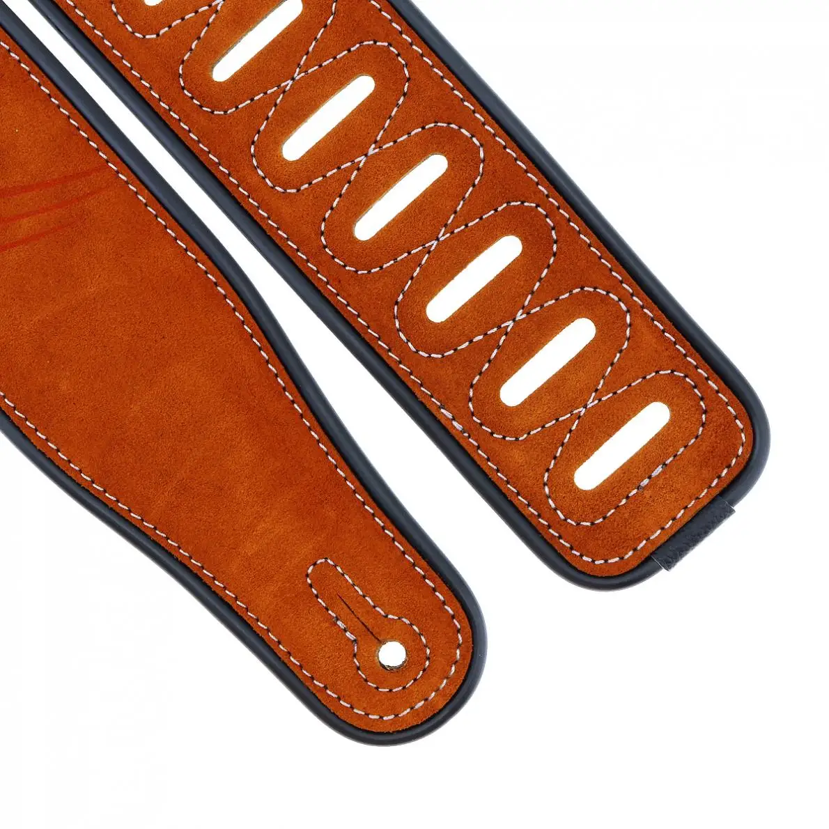 

Genuine Leather Cow Suede Guitar Strap Note Pattern Embroidery 7cm Widen with Antifriction Design Acoustic Electric Bass Guitar