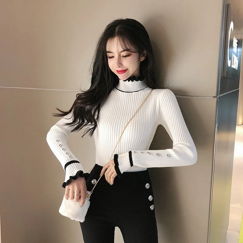 Женский вязаный пуловер Свитера 2019 свитер женский зимний Модный облегающий