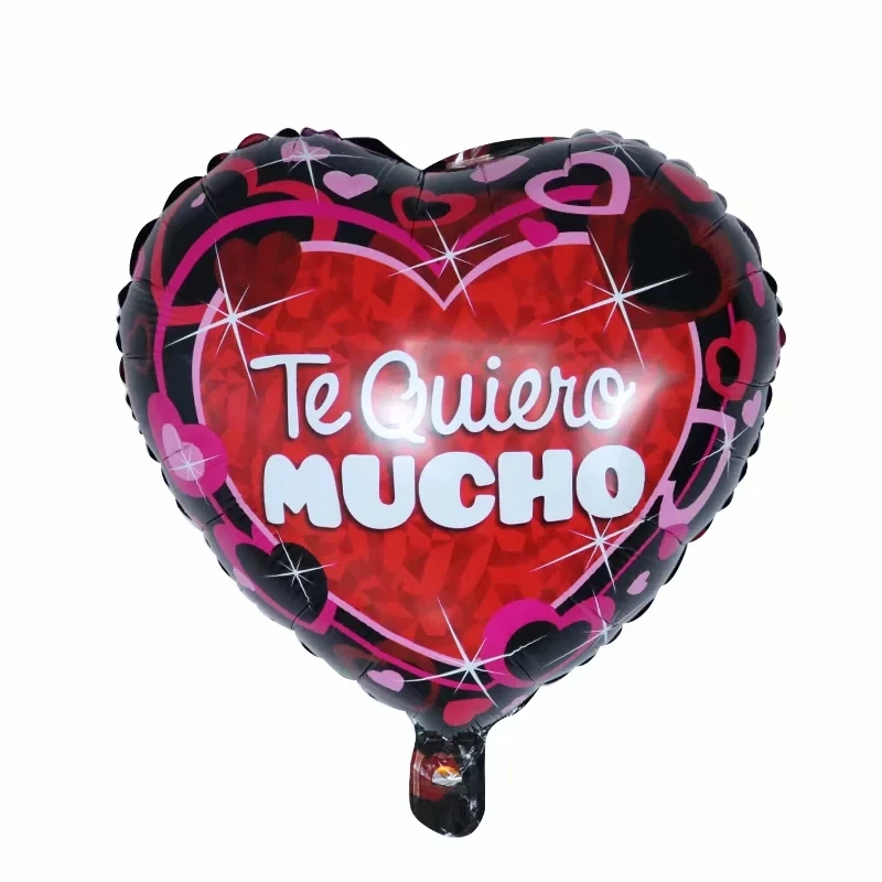 

50pcs 18inch Spanish Happy Day I Love You Foil Mylar balloons Love Heart wedding Valentine's Day Helium Balloon Air Globos Ball