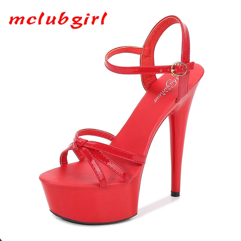 Mclubgirl/изящная модель для подиума Пикантные черные босоножки на ультравысоком