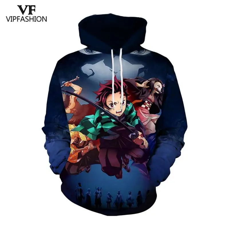 Модная толстовка с капюшоном VIP 3D принтом аниме рассекающий демонов свитшот