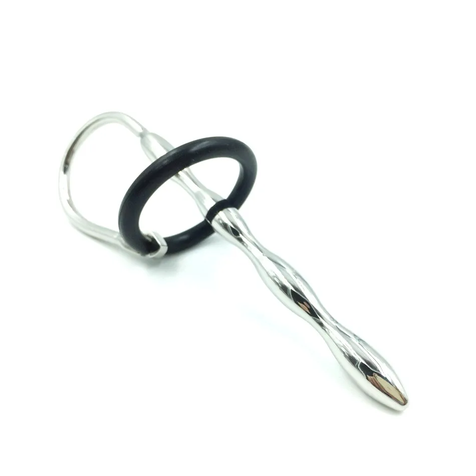 Нержавеющая сталь u образная вилка для пениса с силиконовым кольцом уретральные