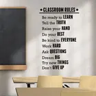 Виниловая наклейка с надписью Правила класса, Мотивационная наклейка для обучения, вдохновляющая школьная Настенная картина, декор для комнаты учителя A698
