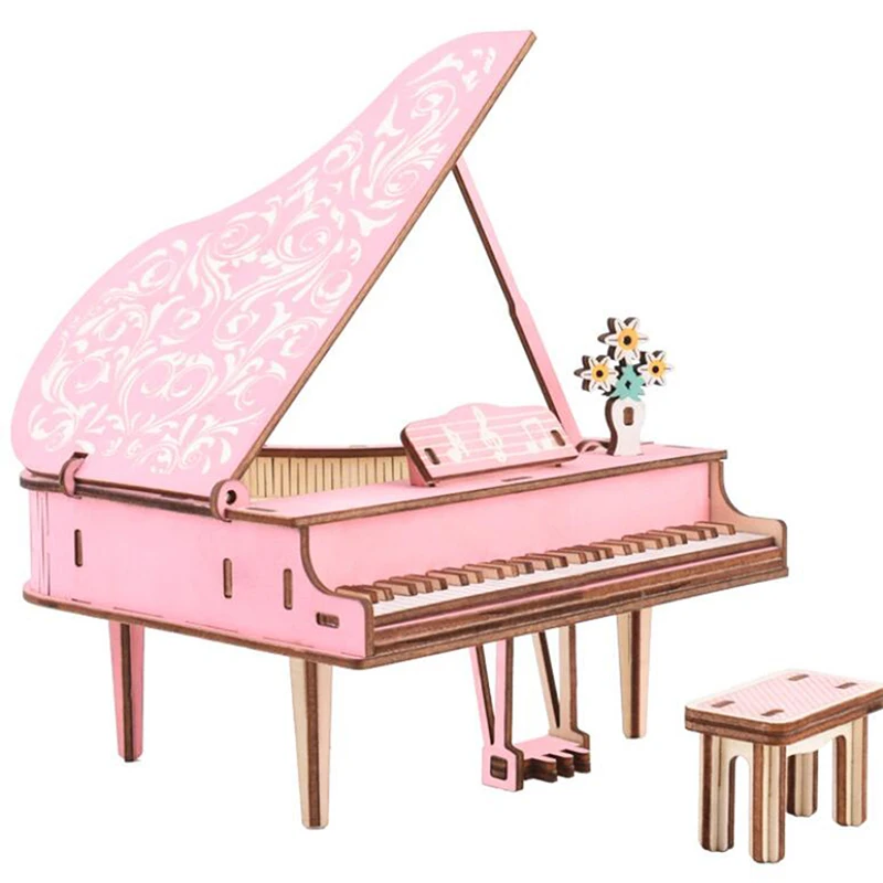 

Children DIY Handmade Puzzle Materials Piano Modeling Wooden Three-dimensional Jigsaw Puzzles Kid Children Educational Toys Wood