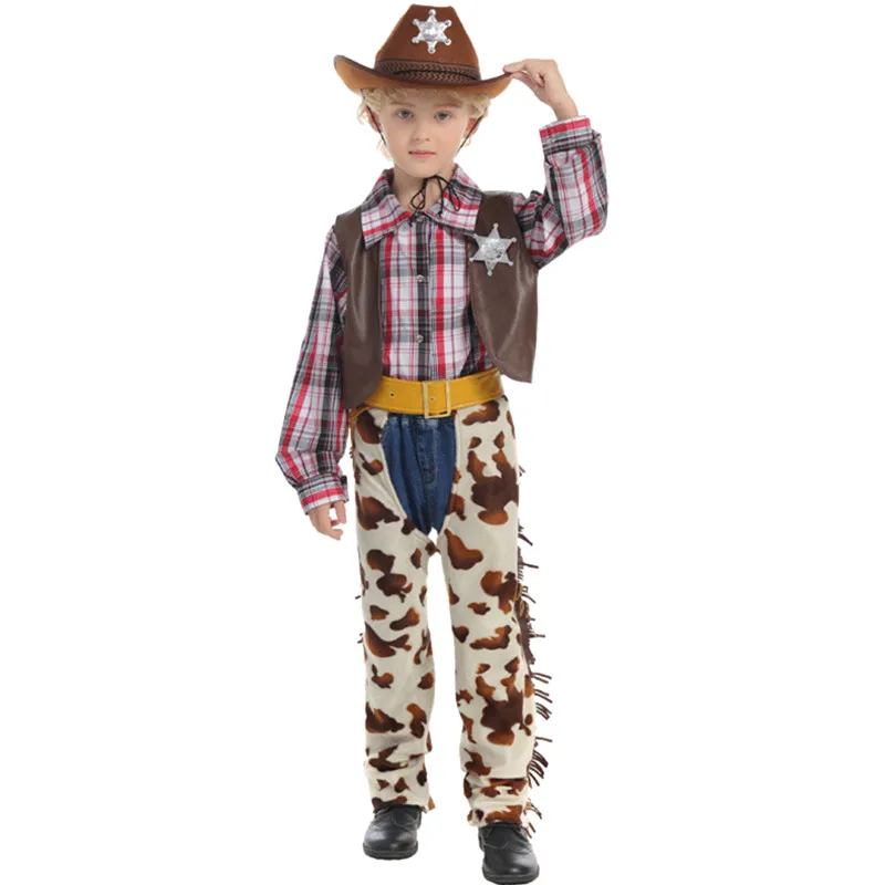 Костюм в ковбойском стиле для детей костюмы на Хэллоуин наряд полицейских