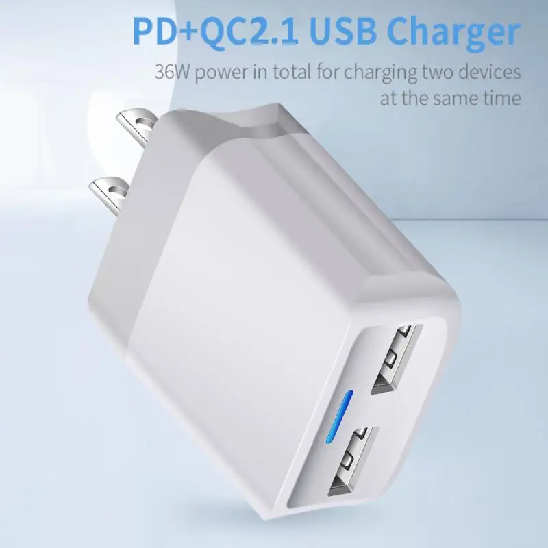 2.1A светодиодный Blu Ray Dual USB зарядное устройство для телефона путешествий зарядная