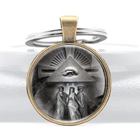 vintage eye of god cross pendant key rings classic men women masonic keychains