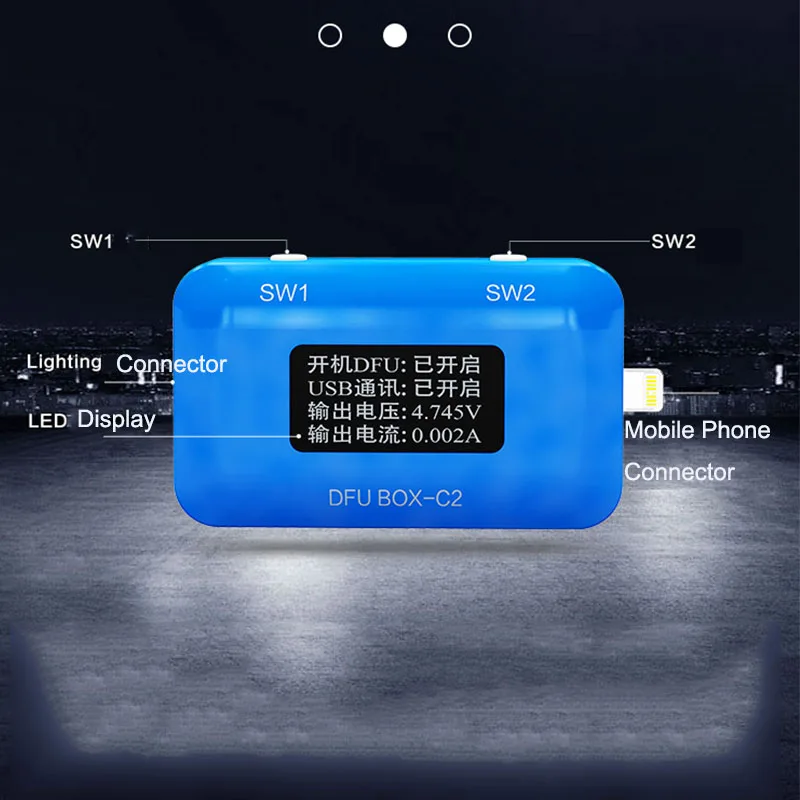 JC DFU BOX C2 для восстановления перезагрузки восстановление IOS Перезагрузка мгновенно SN ECID Модель информация считывание USB Отображение напряжения тока