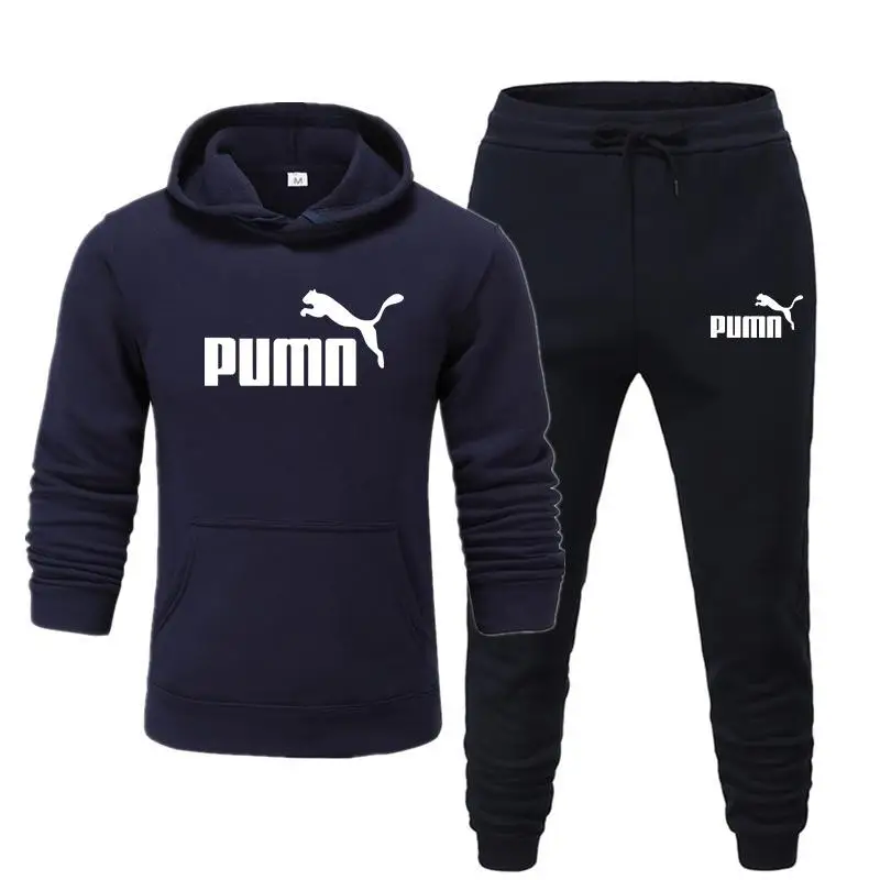 

2021 new fashion men's hooded Harajuku pullover suit + letters printed cool trousers autumn and winter casual sports street
