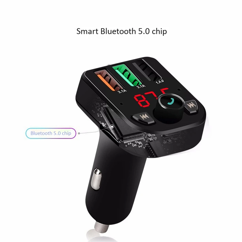 Автомобильный плеер Bluetooth 5 0 беспроводной FM-передатчик воспроизведение голоса и