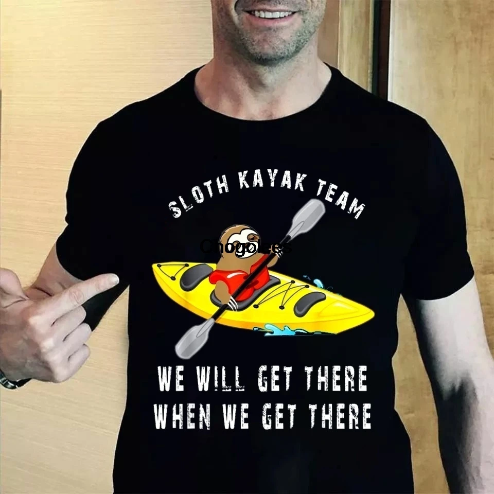 Забавная футболка Ленивец байдарка команды |