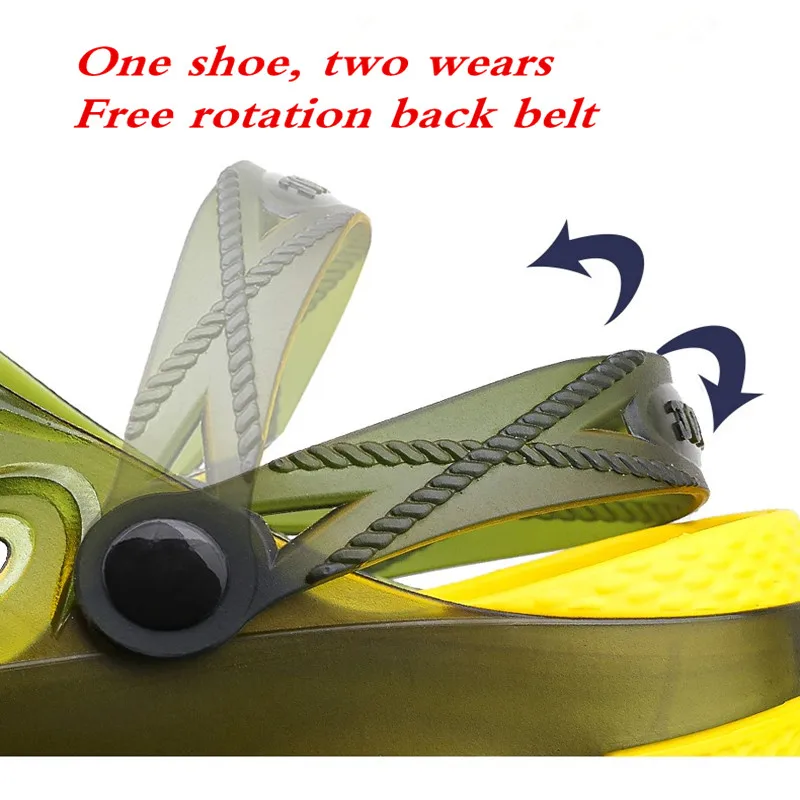 

2021 High Quality Sandals Hole Shoes Couple Home Slippers Summer Hollow Out Smiling Face Buckle Men and Women Beach Flat