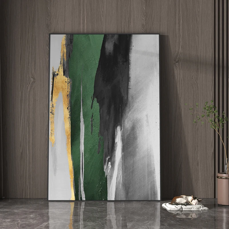 

Handpainted Canvas Painting Green Art Modern Minimalist Decorative Painting Office Painting Large Size Pictures For Home Design