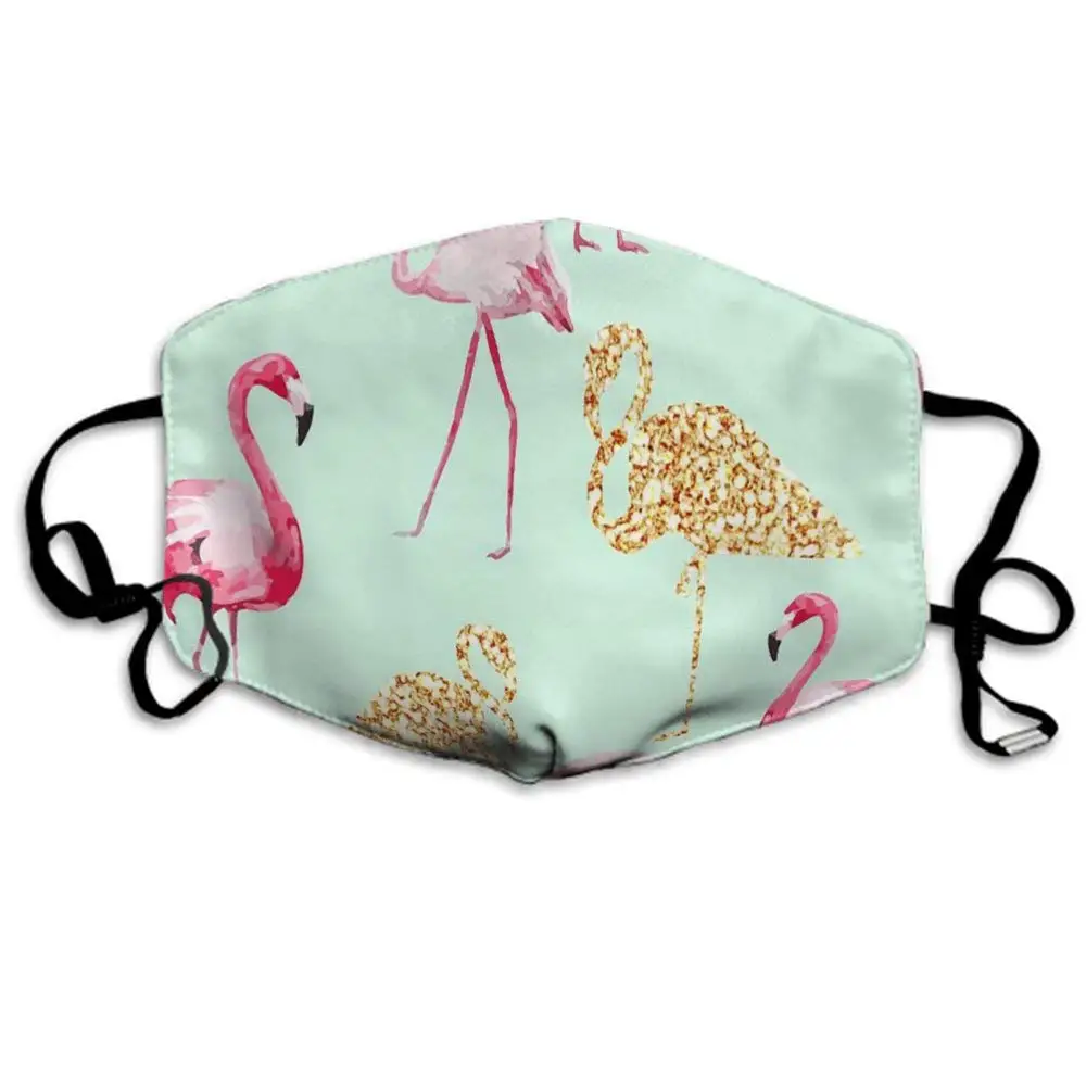 

Fashion Earloop Face Mask, Anti-Dust Mouth-Muffle with Adjustable Elastic Band - Windproof Flamingo Half Face Mouth