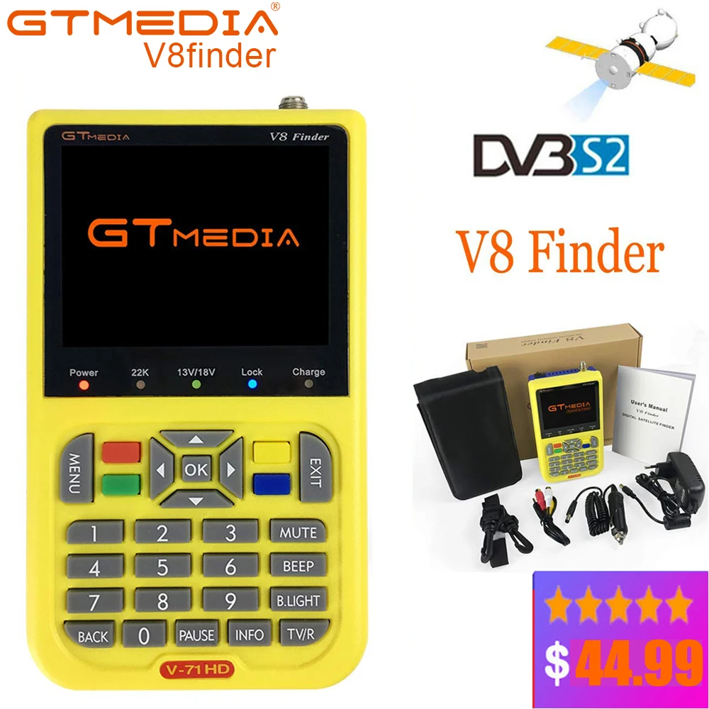 GTMEDIA V8 Finder DVB S2 S FTA цифровой спутниковый счетчик HD инструмент TFT LCD Sat lnb Signal