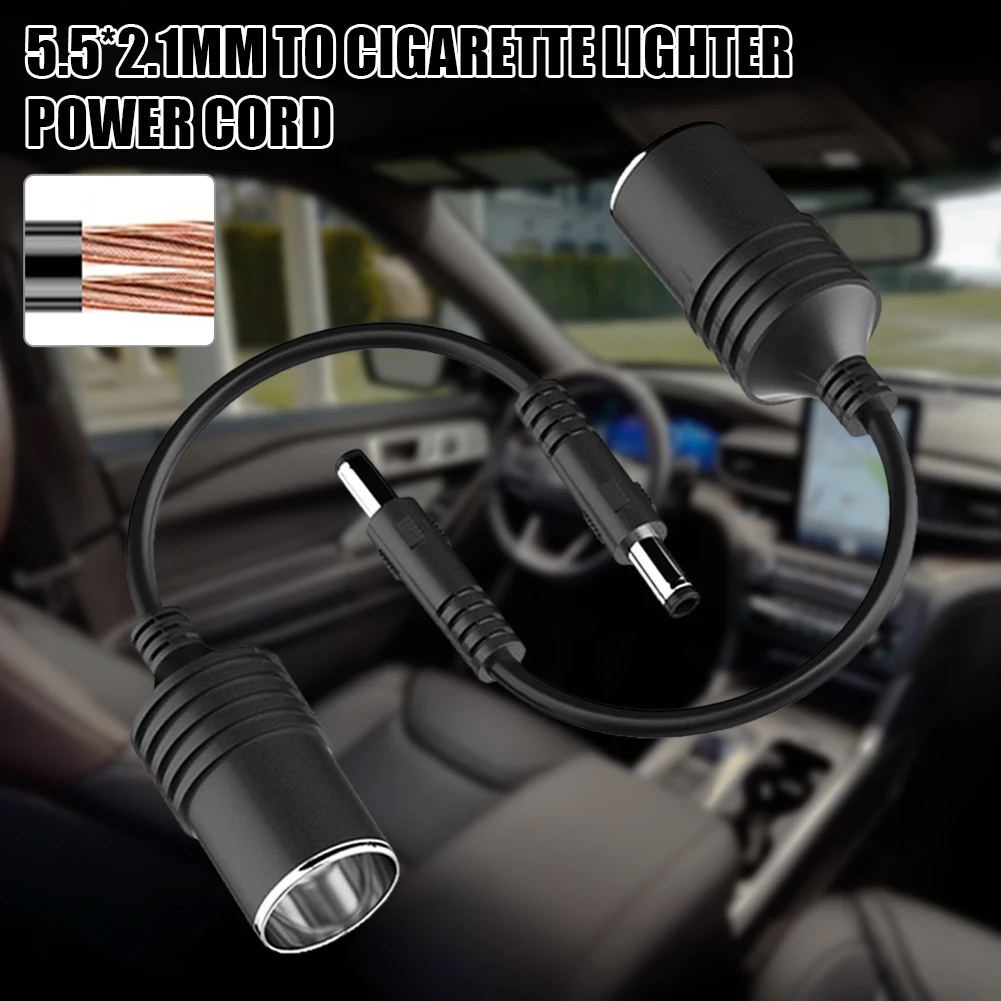 

DC5.5x2.1mm Male to 12V Car Cigarette Lighter Socket Female Adapter Cable PVC Power Converter Cord Car Truck Bus Accessories
