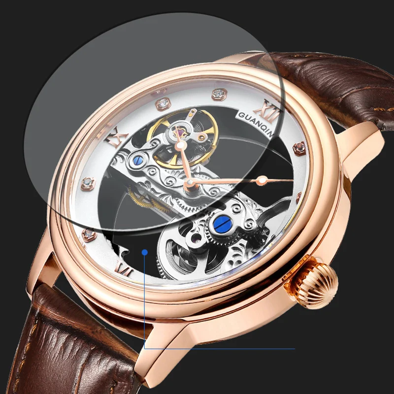 Мужские часы Скелетон механические мужские Роскошные автоматические