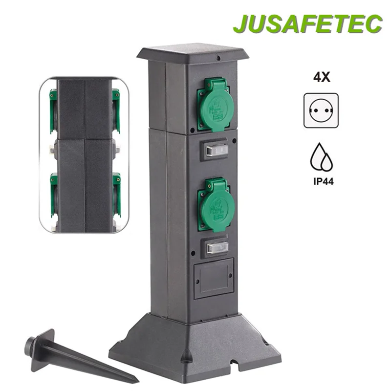Уличная садовая 4 сторонняя розетка европейского стандарта пластиковый корпус