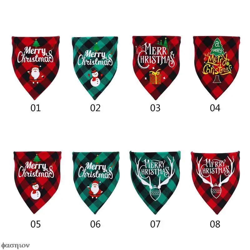 

Треугольный шарф в красную и черную клетку в рождественском стиле