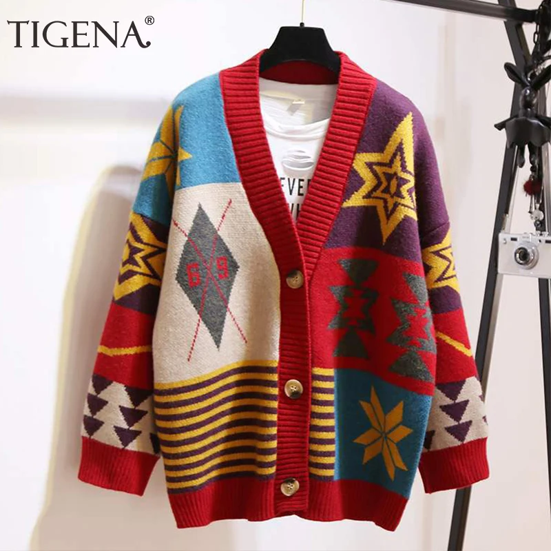 TIGENA толстый теплый свитер кардиган для женщин 2020 зимний Корейский Свободный