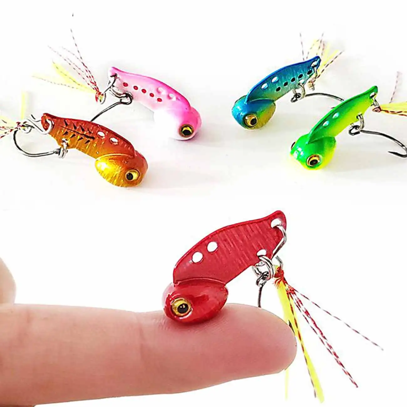 

Metal Mini VIB With Rainbow Feather Fishing Lure 3g 6g Pin Crank Bait Vibration Spinner Sinking Bait Fishing Tackle
