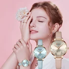 Часы женские кварцевые с цветочным циферблатом и кожаным ремешком