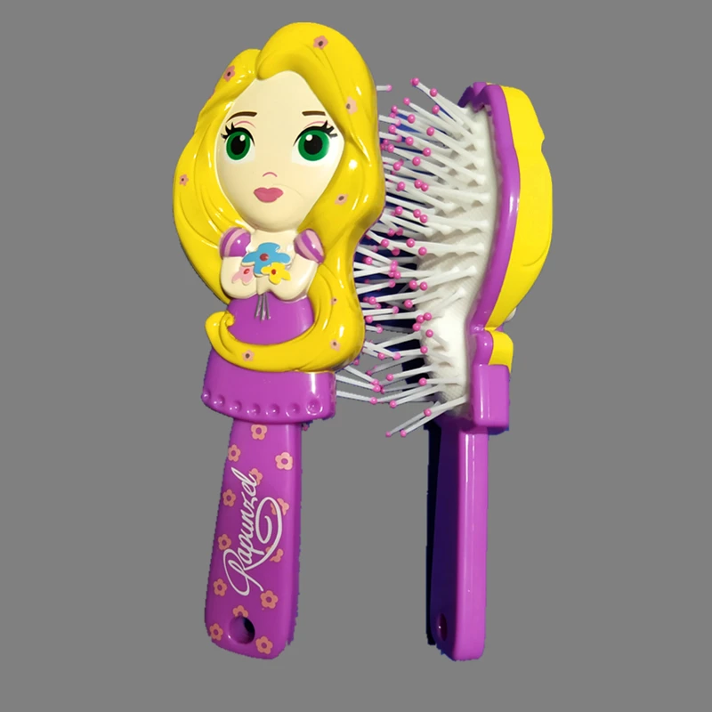 Tangled Горячая Расческа детская мягкая пластиковая Антистатическая Массажная Парикмахерская с подушкой безопасности Русалочка для девочек Эльза Анна Принцесса повязка для волос - Цвет: Tangled