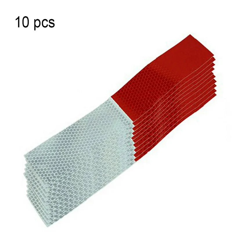 

10Pcs Night Driving Safety Secure Red White Sticker 4.5*30cmCar Reflective Sticker Warning Strip Reflective Truck Auto supplies