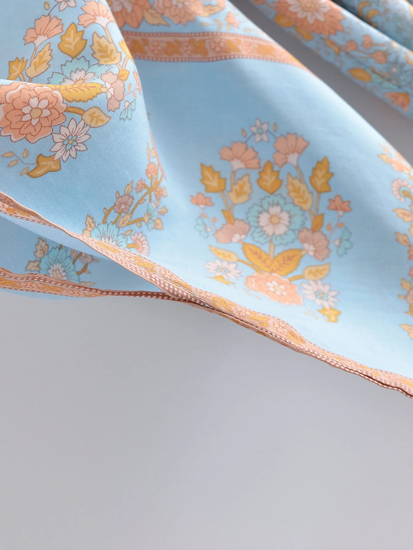 2021 Women blue orange Flower Print Kimono Cardigan BOHO Beach Tide Bow Sashes Maxi Long Shirt Blouse Holiday Tops | Женская одежда