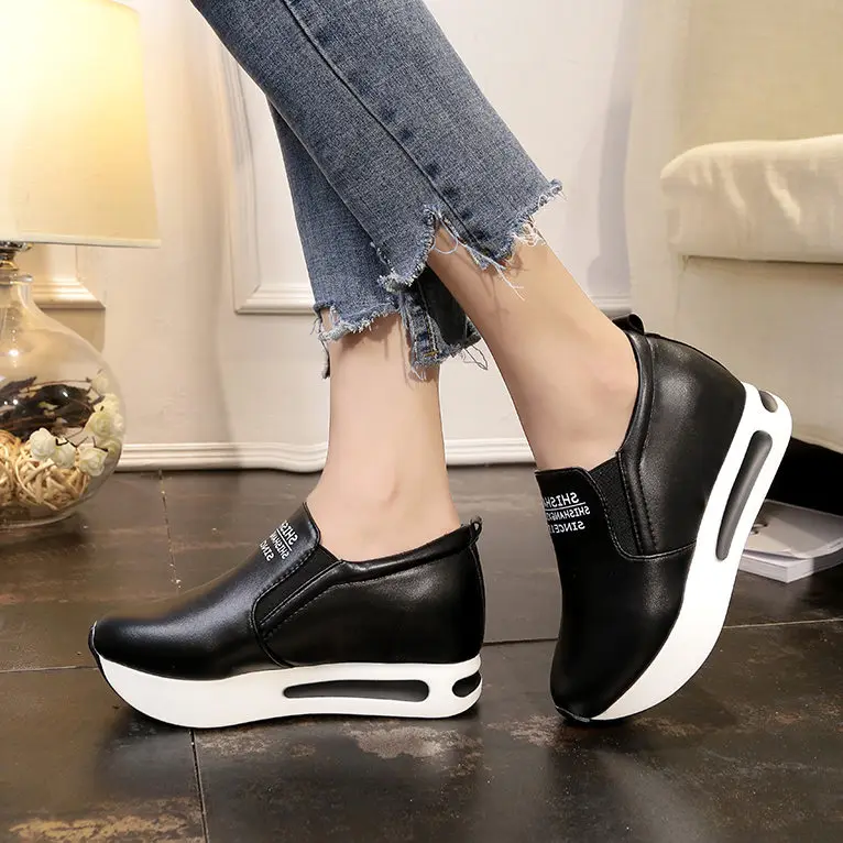 Туфли женские на толстой подошве из ПУ кожи водонепроницаемые повседневная