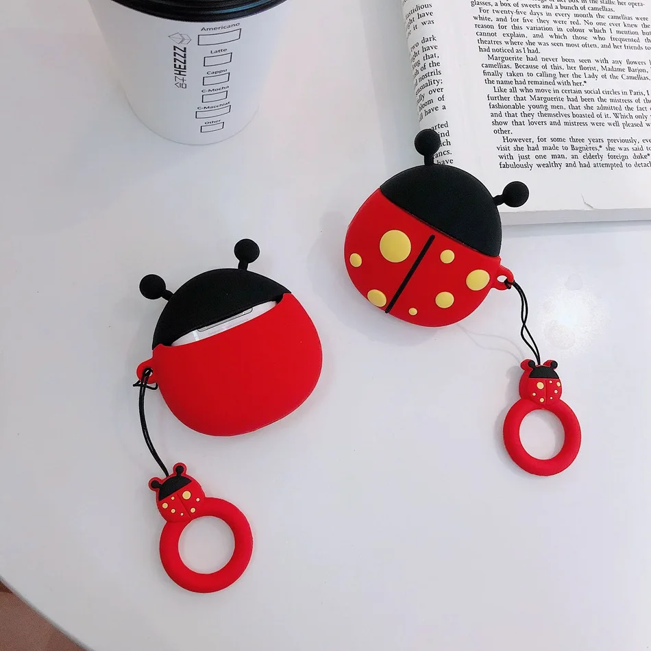 Чехол для наушников с объемным дельфином для Airpods 2, чехол с силиконовой пандой для Airpods, чехол для наушников, мышь для Earpods, наушники с кольцом