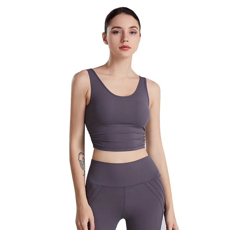 

New Workout Bra Yoga Vest Women's Shockproof Running Push up Underwear
