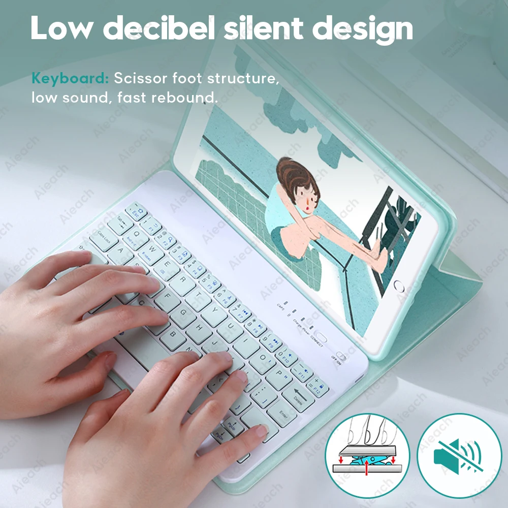 Фото Bluetooth клавиатура для Apple Teclado iPad Xiaomi Samsung Huawei Phone Tablet беспроводная Android и Bluetooth клавиатура для Apple Teclado iPad Xiaomi Samsung Huawei Phone Tablet беспроводная Android и