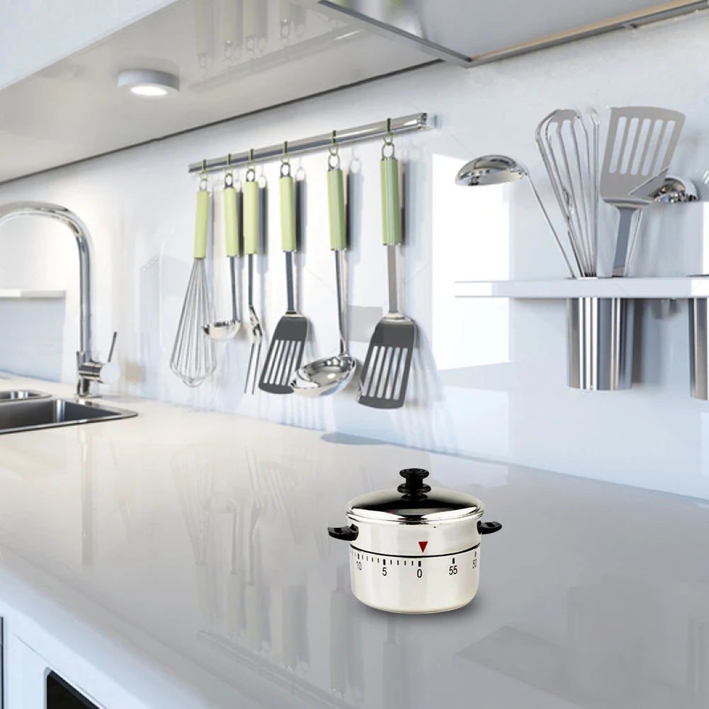 

Cook Clock 60 MinutesKitchen Timer Kettle Shape Gadgets Mechanical Timer Countdown Alarm Reminder Cooking Reminders Tools