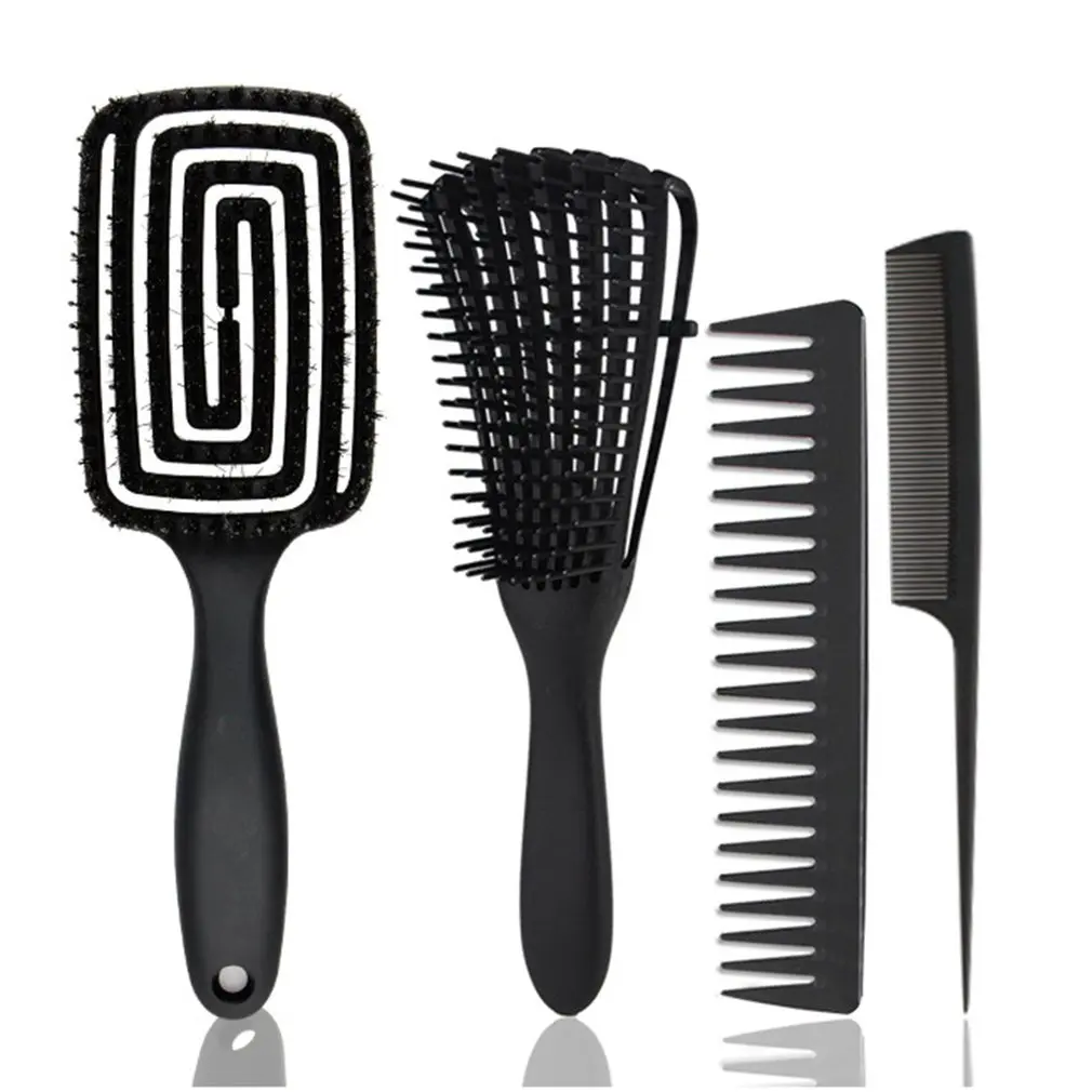 

4pcs Detangler Hair Brush Hair Comb Set Detangler Hairbrush For All Hair Types Hair Care Styling Tools