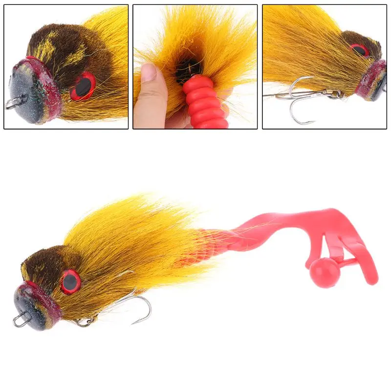 

Soft Grub Shallow Hooks Big Bait 3D Deer Hair Mouse Lure Fishing Accessories Q1FF