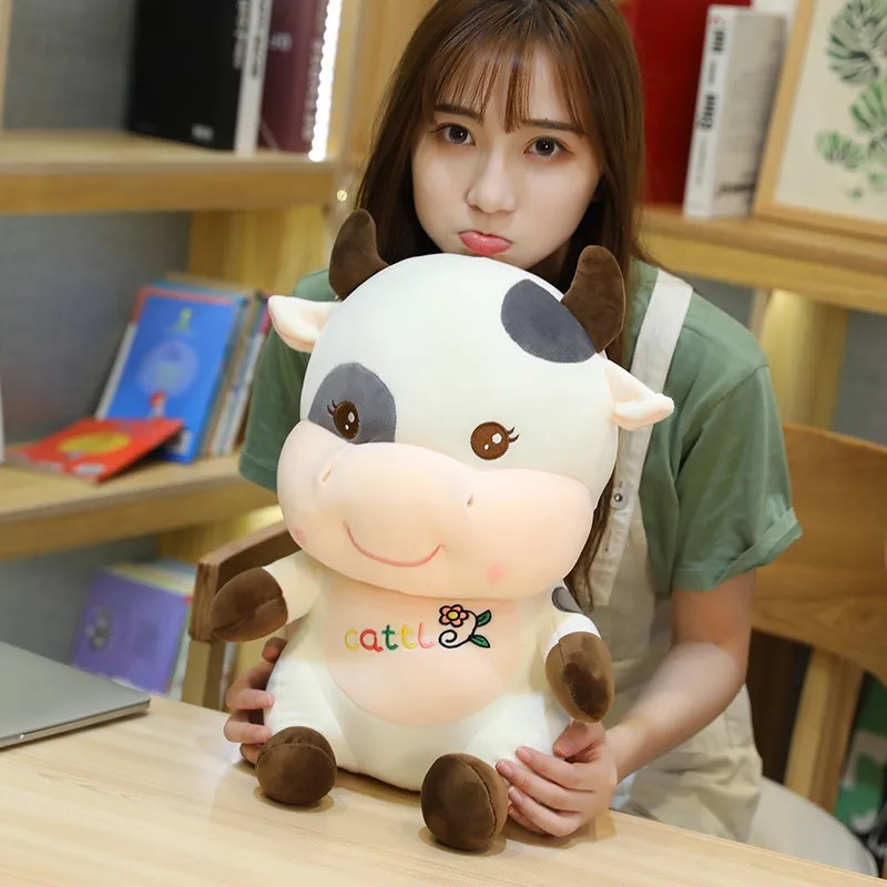 

High Quality Cute Soft Cattle Stuffed Kawaii Cow Plush Toy Animal Doll for Kids Baby Lovely Gift