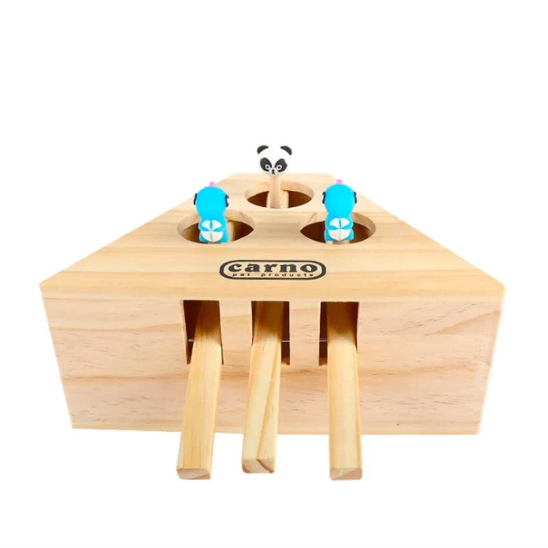 Прекрасный Деревянный Интерактивная кошка собака игрушка поймать Охота Мышь