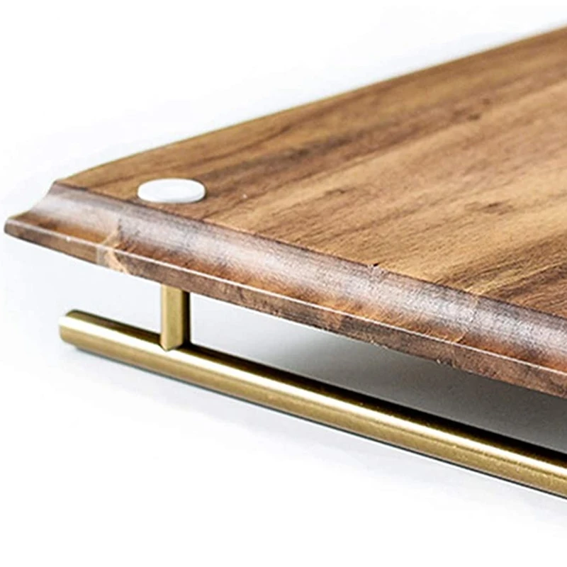 

2021 Wooden Tray with Metal Handles, Stylish Farmhouse Decor Serving Platters,for Food, Coffee Table, Parties, Restaurants